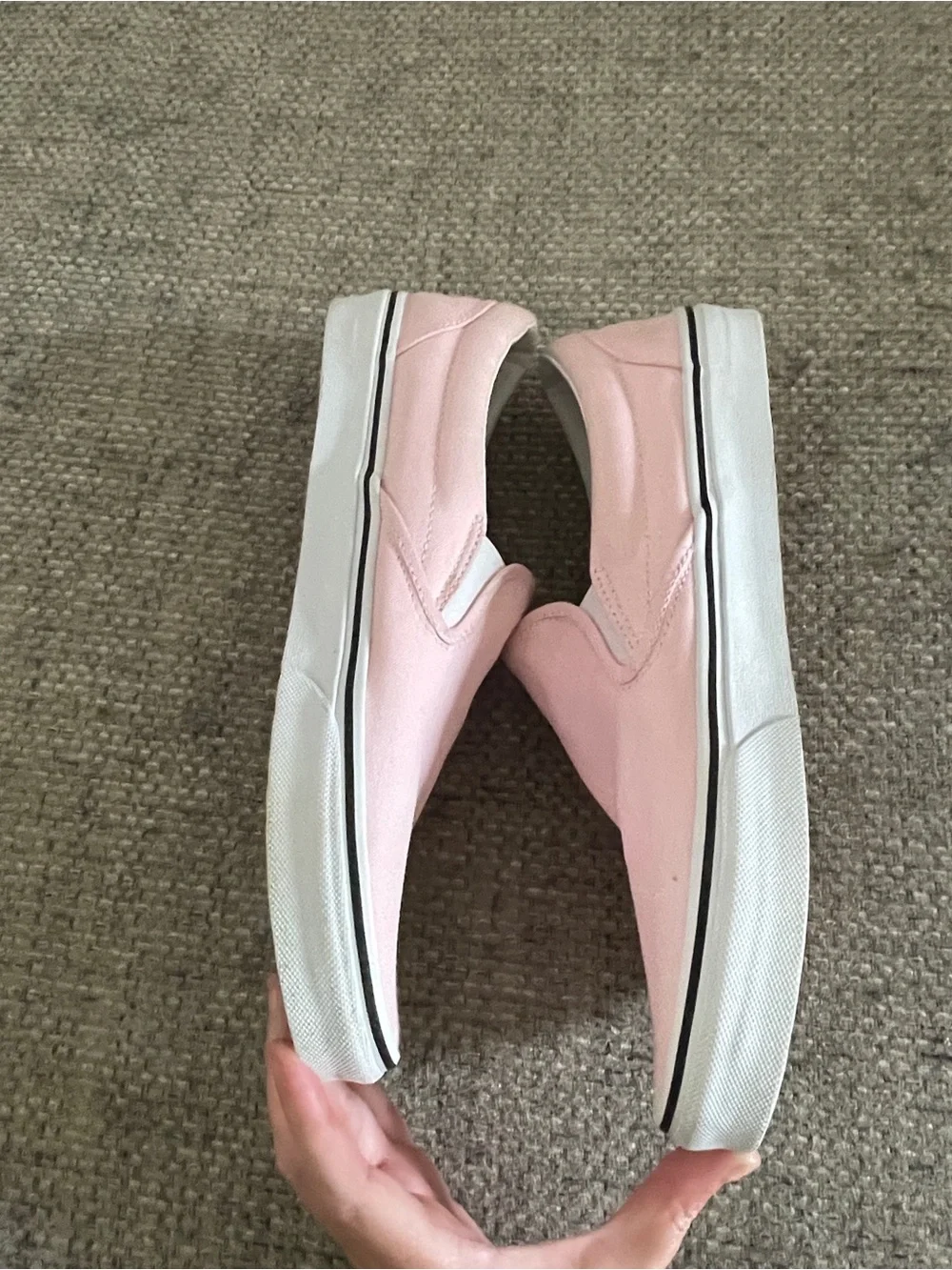 Mens Slip-On Canvas Vans, Blush Pink, Excellent Condition, size 12